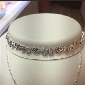 Pandora choker swirling hearts